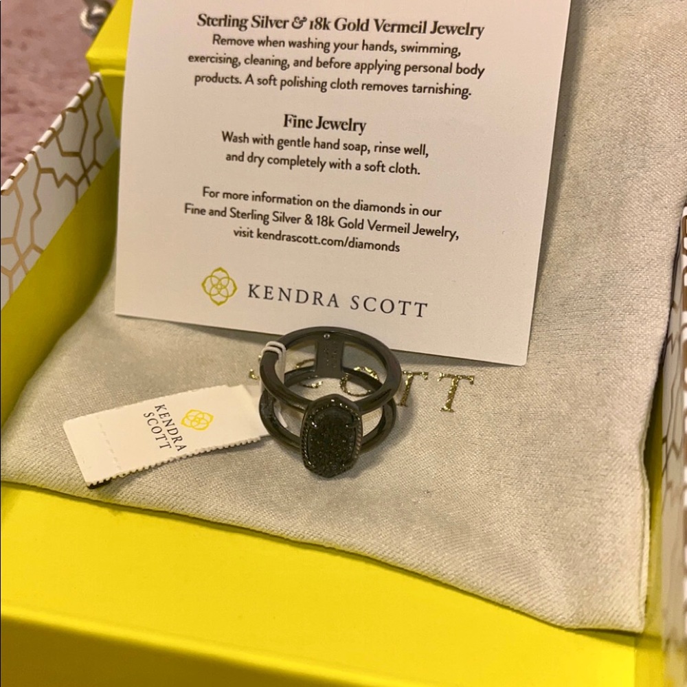 Kendra Scott Elyse Ring Size 8 in Gunmetal